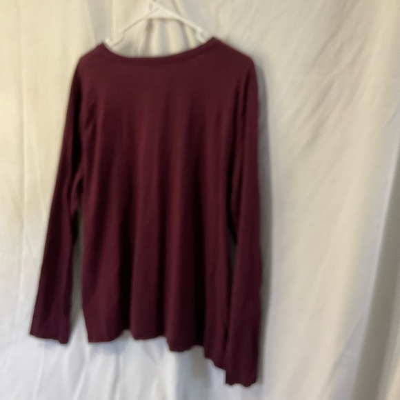 Sonoma Women’s Long Sleeve Burgundy Shirt Plus Size XXL - Picture 7 of 9